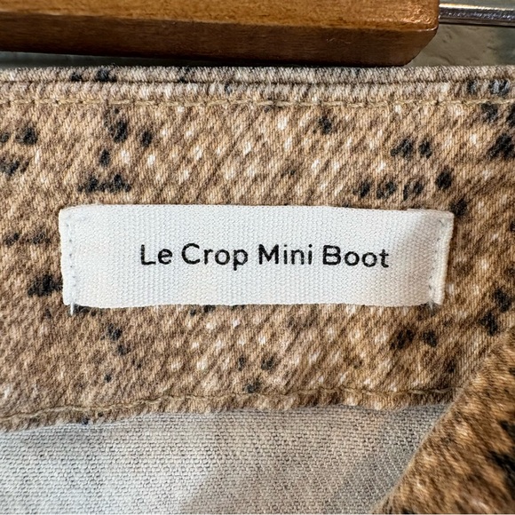 Frame Le Crop Mini Boot Jeans Size 26 Brown Leopard Print Snakeskin Reptile - Picture 7 of 11